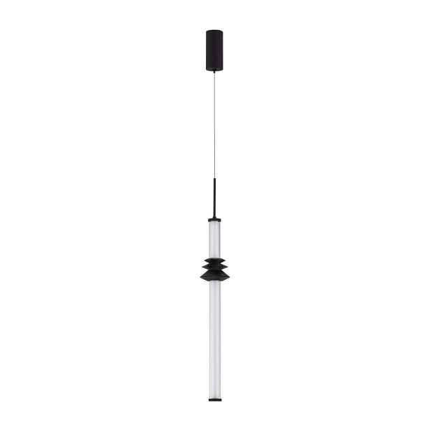 Matně černé keramické LED stmívatelné závěsné svítidlo se stínidlem z akrylového skla ø 8 cm Stalactite – Nova Luce