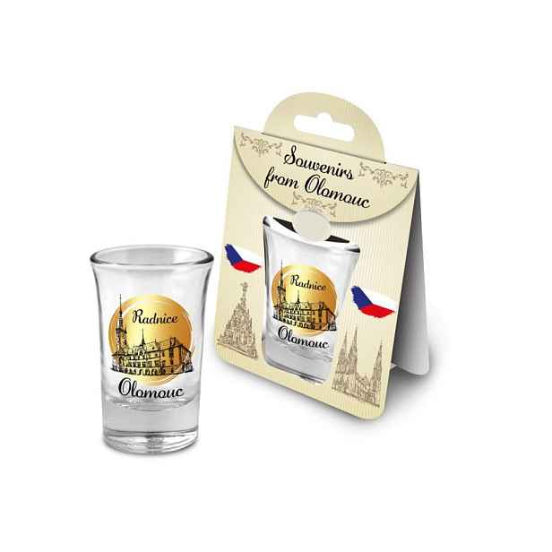 panák 35ml, OLOMOUC RADNICE, DB, sklo