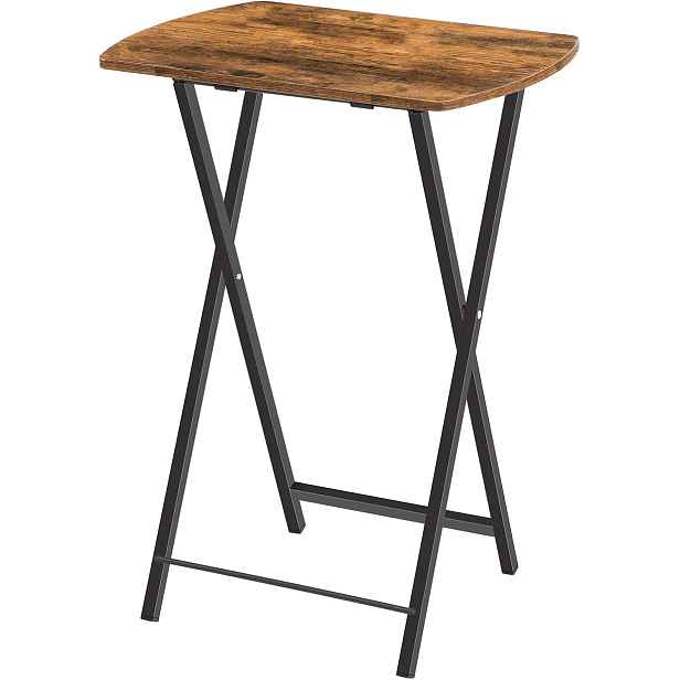 Skládací odkládací stolek Vasagle Fiona 48 cm hnědý/černý
