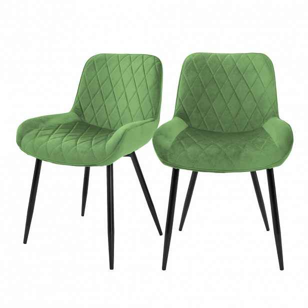 ML-DESIGN JÍDELNÍ ŽIDLE, sada 2 ks, šalvějový samet