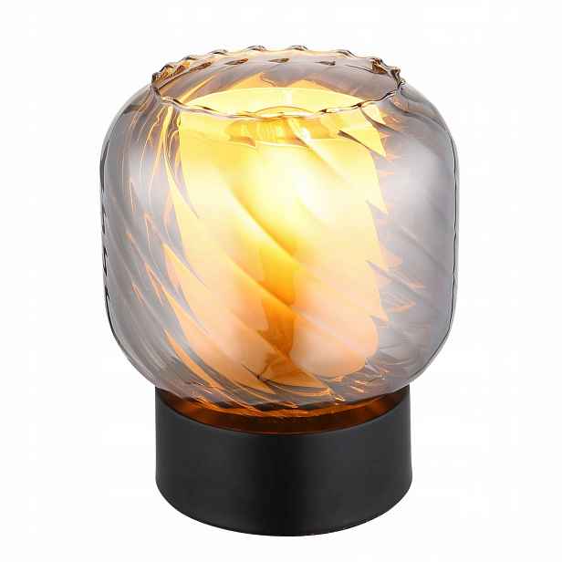 Černá stolní lampa Xia s jemným leskem do kanceláře i obývacího pokoje Globo