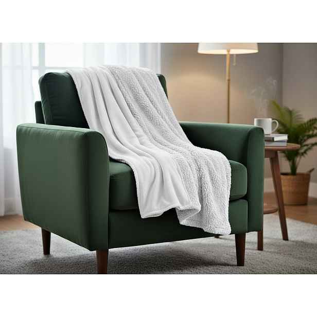 Přehoz na křeslo - sedačku LUXURY bílá 70x160 cm Mybesthome