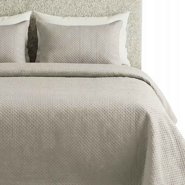 Přehoz Na Postel Prošívaný Velvet Kapa Koc Pled 200x220 Maya Světle Béžová