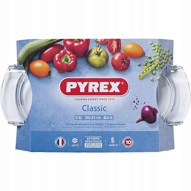 Pekáč varné sklo s poklicí Pyrex 39x22,5 cm