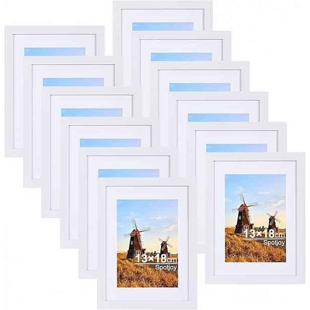 Rámečky na fotografie Velká sada 12 kusů Bílá 13x18 cm