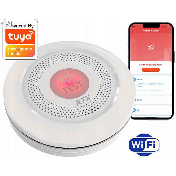 Detektor kouře Rtx Tuya WiFi #certifikáty Dbi Ce En DoP CoCP