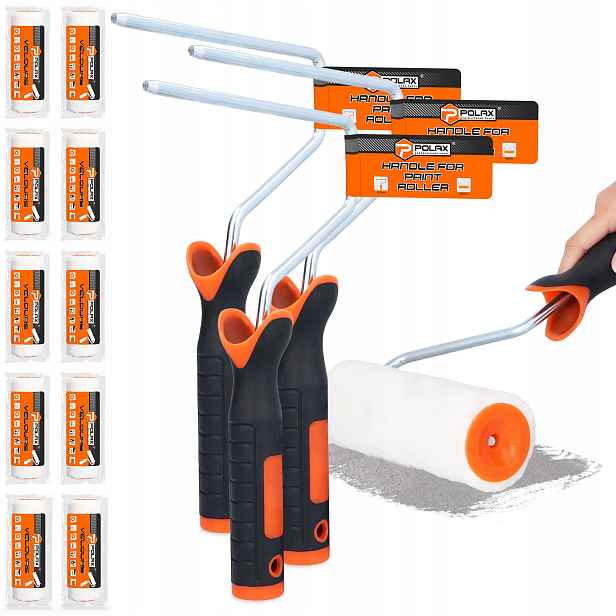 2x Malířský váleček 18 cm Náhradní pro Barvy Laky Emulze Krátký Vlas Držák H0