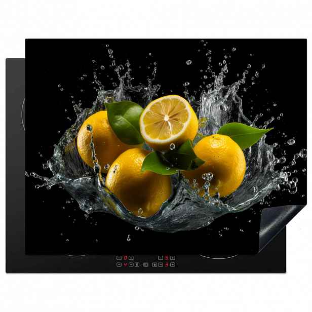 MuchoWow KRYT NA INDUKČNÍ DESKU Citron - Ovoce - Žlutá - Černá 77x59 cm