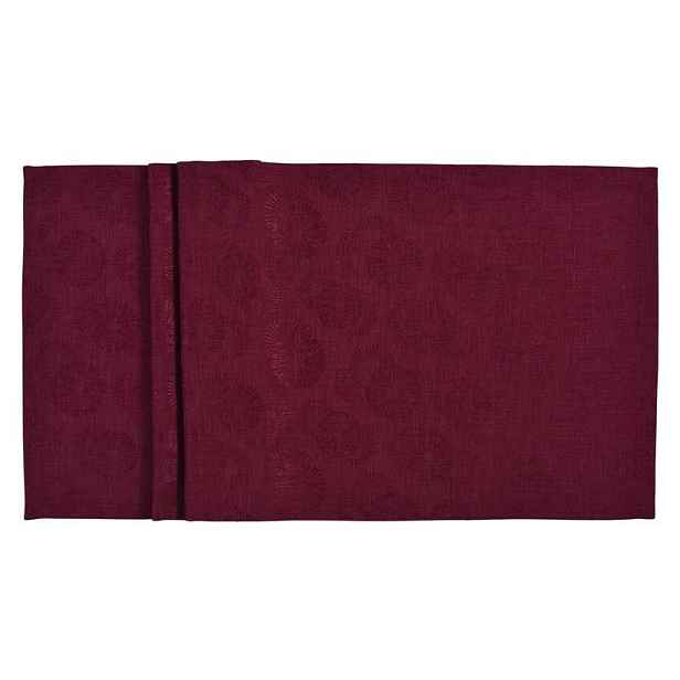 Sander Žakárový běhoun na stůl s úpravou proti skvrnám Aurora, 50 x 140 cm, berry 52169-41