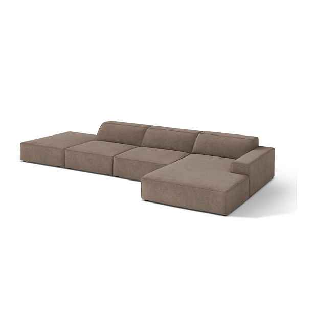 Taupe rohová pohovka (pravý roh/s lenoškou) Jodie – Micadoni