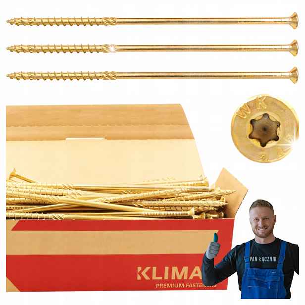 Tesařské Vruty Do Dřeva 6x260 Kuželové Torx 100 Ks WKCS-60260 Klimas