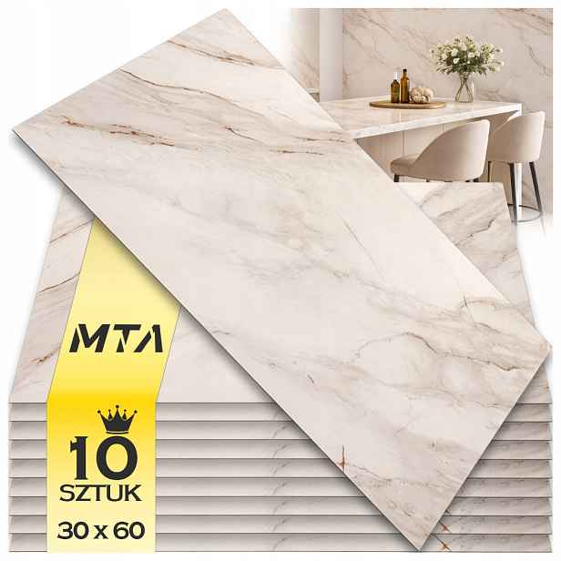 10X Samolepící Panel Bílý Mramor Pvc Nástěnné Panely Laminát 30C 20 ks