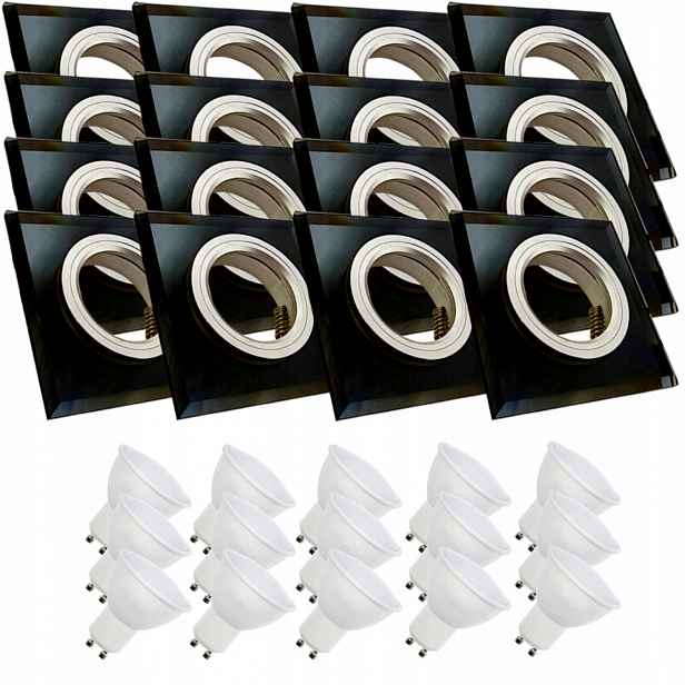 16 x Skleněné Stropní Svítidlo Zapuštěné Do Stropu Křišťál Led Žárovky 5W