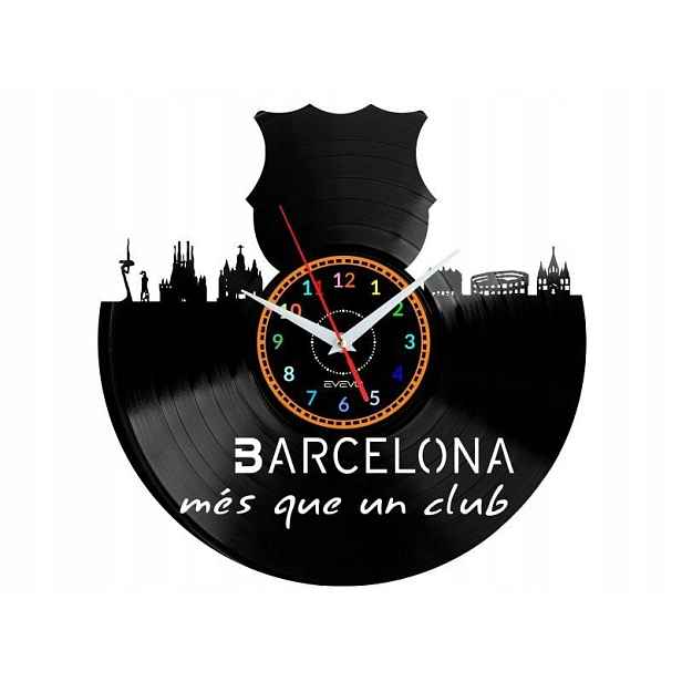 Barcelona Dárek Originální dekorace do domu Hodiny z vinylové desky