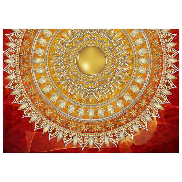 Fototapeta Mandala zlatá květina energie ohně vinylová 520x318 lepidlo