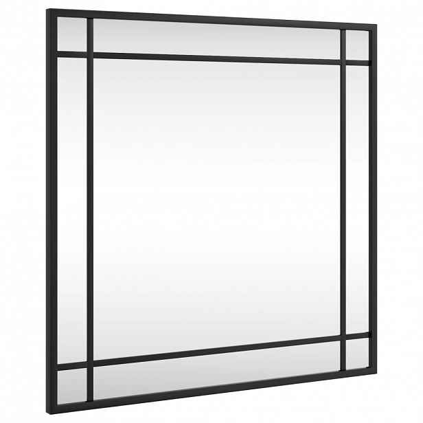 vidaXL Nástěnné zrcadlo černé 50 x 50 cm čtverec železo