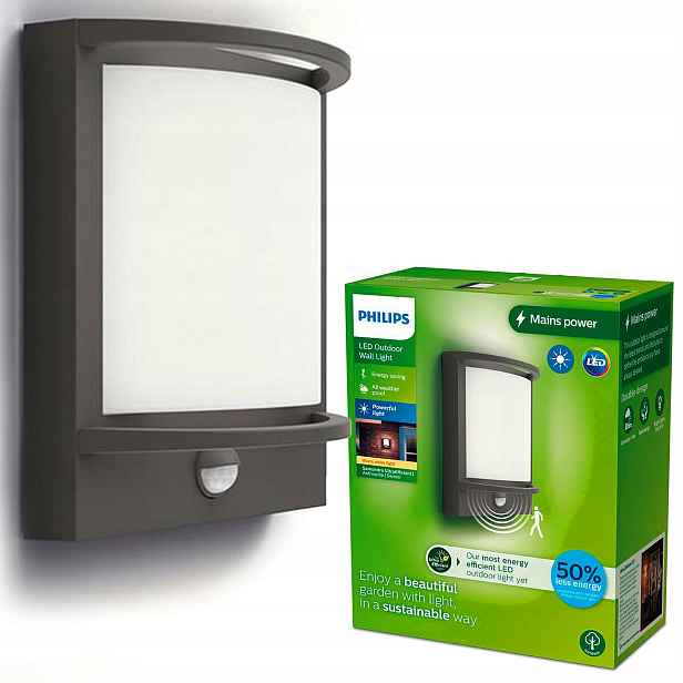 Zahradní Led svítidlo Fasádní nástěnné svítidlo Samondra 3,8W Pohybový senzor Philips