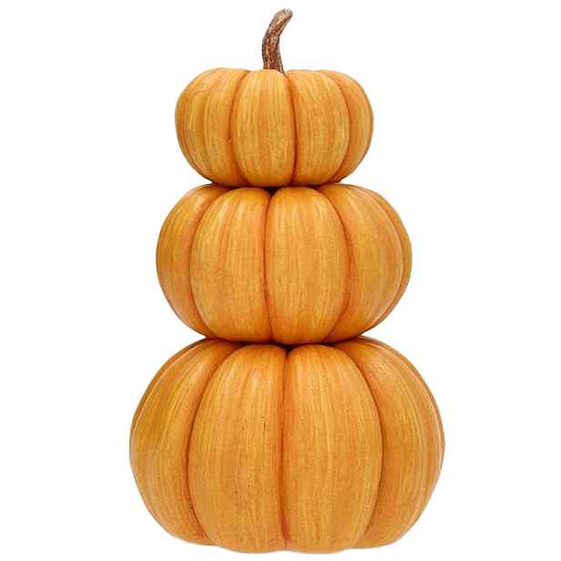 Figurka Dýně 3 ks Oranžová Na Halloween Podzim 26 cm Vysoká Ozdobná