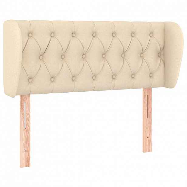 vidaXL Čelo postele typu ušák krémové 93x23x78/88 cm textil