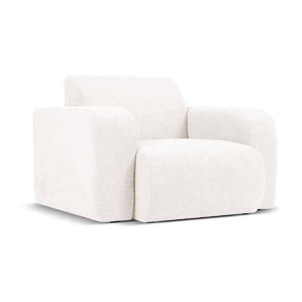 Bílé křeslo z textilie bouclé Molino – Micadoni Home