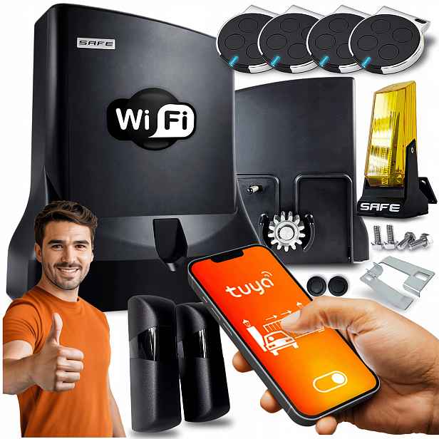 Pohon pro posuvnou bránu sada pohon 800 kg Wifi Tuya s majákem