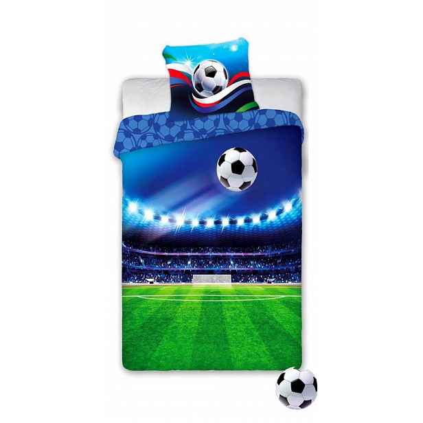 Povlečení bavlna 160x200 Hřiště fotbalista pro chlapce