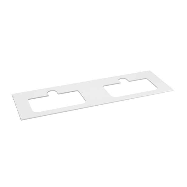 Sapho BRAHEA deska rockstone se 2 otvory 161x51,5cm (80+80cm), bílá mat