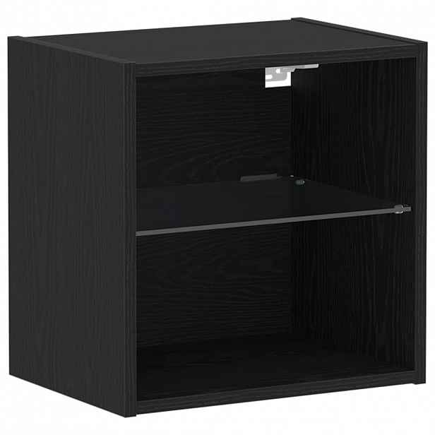 vidaXL Floating Shelf with LED Light s policí Černá 40 x 28,5 x 40 cm