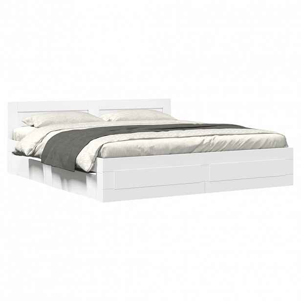 vidaXL Rám postele s čelem bez matrace bílý 200x200 cm