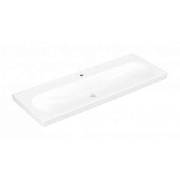 Villeroy & Boch Skyla - Umyvadlo 120x46 cm, bez přepadu, otvor pro baterii, CeramicPlus, alpská bílá 5A51C1R1