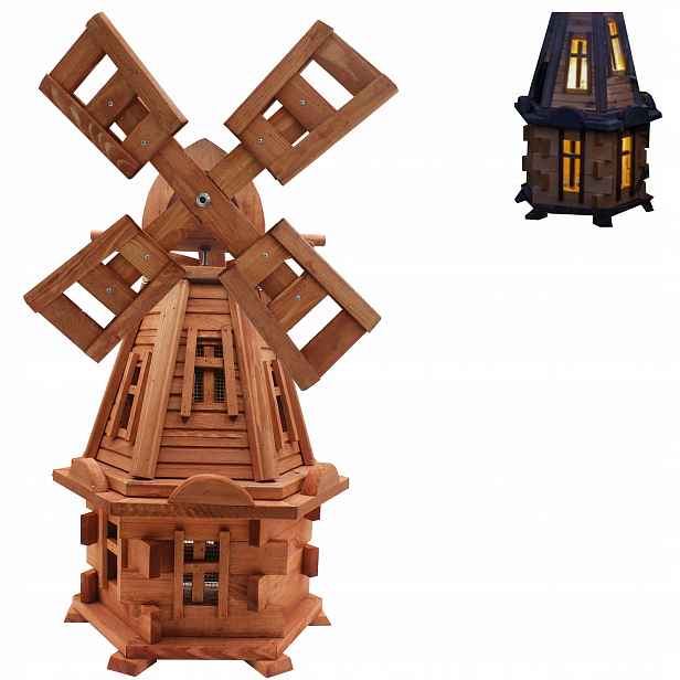 Zahradní větrný mlýn 85 cm s solárním Led osvětlením