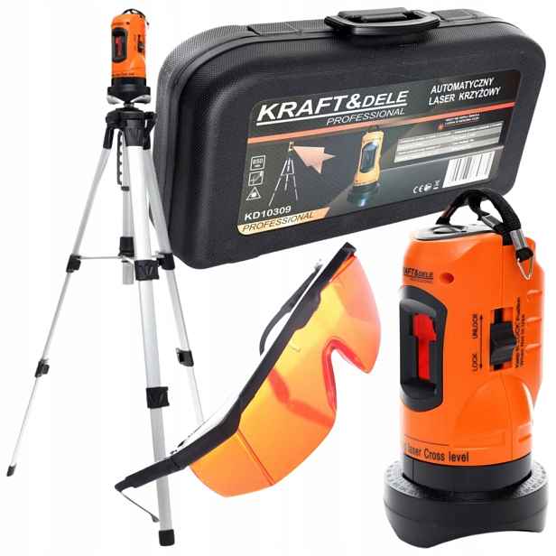 Křížový Laser Automatická Vodováha auto nivelace 4 stupně Kraft&Dele