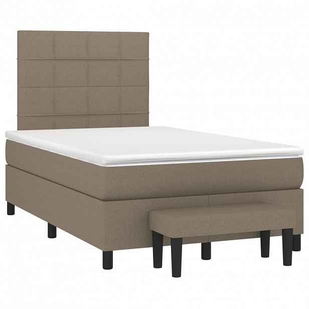 vidaXL Box spring postel s matrací taupe 120x190 cm textil