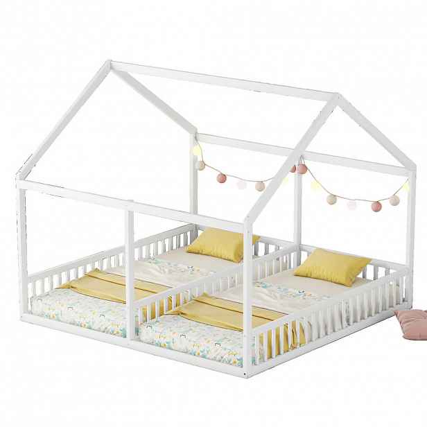 FLIEKS JEDNOLŮŽKO 90x200cm Bílá Plochá Postel Domeček 2v1