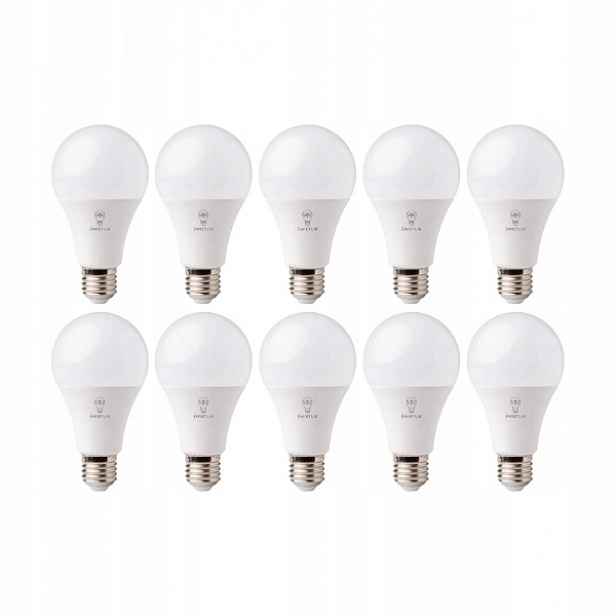 Sada 10 kusů Led žárovek A60 E27 15W Barva Bílá Teplá