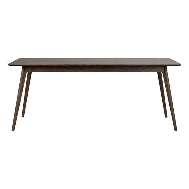 Tmavě hnědý rozkládací jídelní stůl v dekoru dubu 90x190 cm Yumi – Rowico