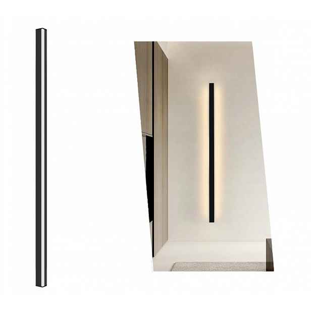 Led nástěnné svítidlo černé, kovové, 60 cm, moderní, integrovaný zdroj světla