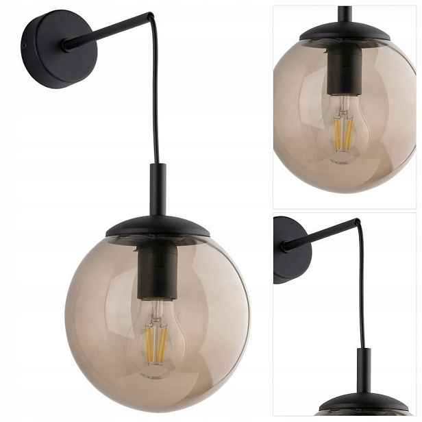 Černé nástěnné svítidlo Esme s jemným světlem pro moderní chodbu Tk Lighting
