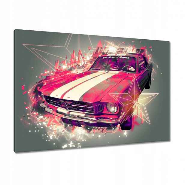 Obrazy 100x70 Růžový Ford Mustang Usa Old Sc