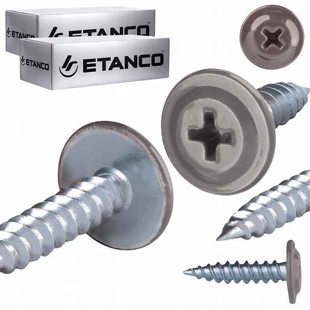 Podložkové šrouby do dřeva 4,2 x 19 mm Ral 9007 500 ks Etanco Gm-s