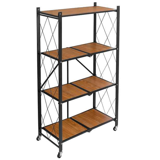 TZB Skládací regál Bevel 125 cm černý/hnědý
