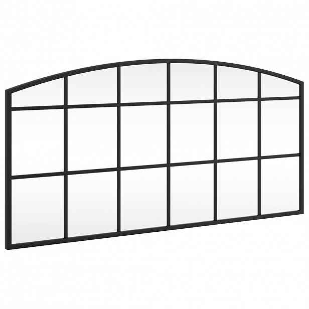 vidaXL Nástěnné zrcadlo černé 80 x 40 cm oblouk železo