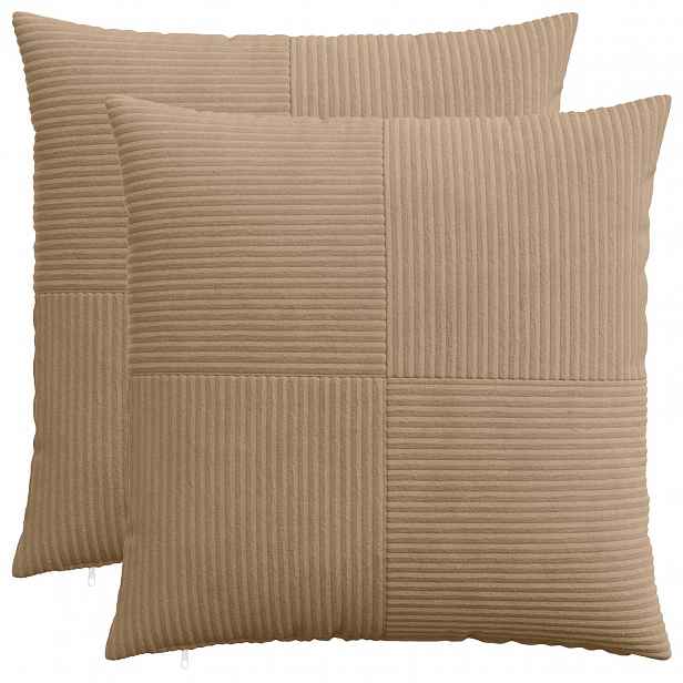 vidaXL Povlak na polštář 2 pcs ALMELO Hnědá 55 x 55 cm manšestr