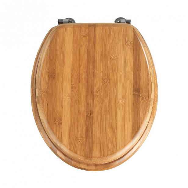 WC sedátko z bambusového dřeva Wenko Bamboo, 42,5 x 37 cm
