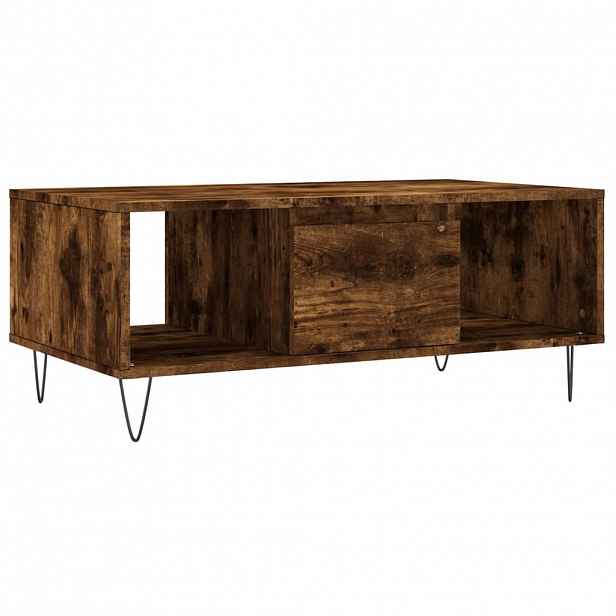 vidaXL Konferenční stolek kouřový dub 90x50x36,5 cm kompozitní dřevo
