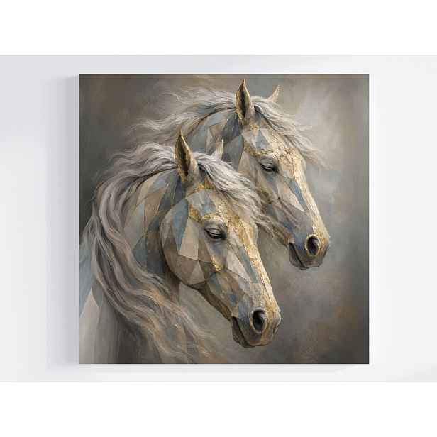 Obraz Na Plátně Canvas Grafika Kůň Koně Low Poly Kubizm Glamour 50x50