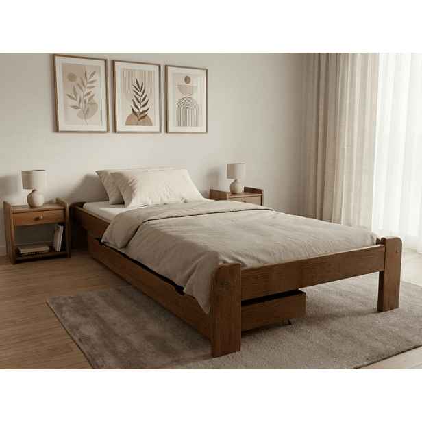 Postel ADA 80 x 200 cm, dub Rošt: Bez roštu, Matrace: Matrace Coco Maxi 20 cm