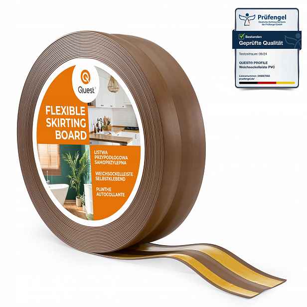 samolepicí podlahová lišta z Pvc 32x23 mm tmavě hnědá 25 m