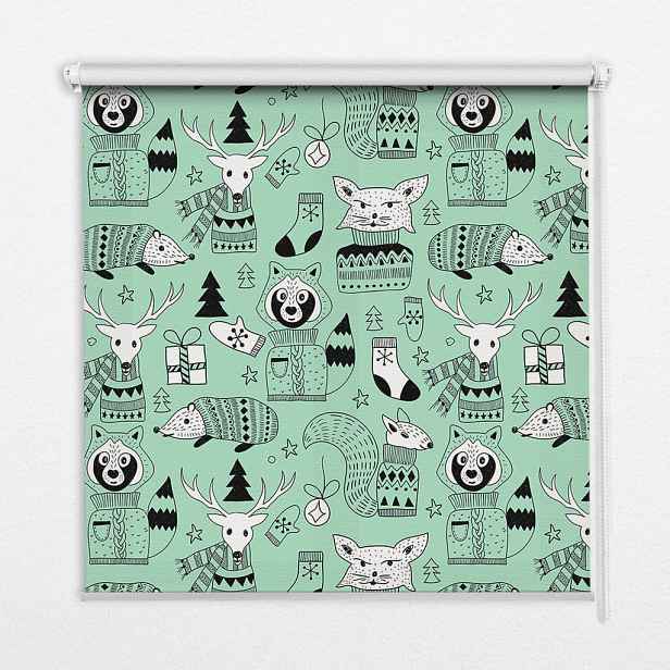 TULUP VNITŘNÍ roleta - okenní roleta - roleta - 80x140 cm - Zimní zvířata