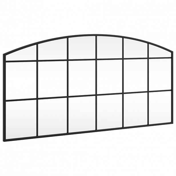 vidaXL Nástěnné zrcadlo černé 100 x 50 cm oblouk železo